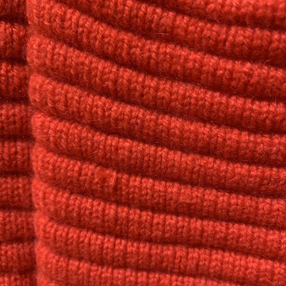 Laura Biagiotti Donna Pure Cashmere Cardigan Size UK 14 Orange Pockets Long - Picture 7 of 12